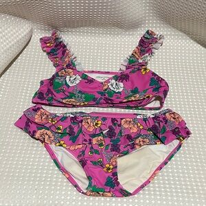 Janie and Jack Pink Floral Kids Bikini